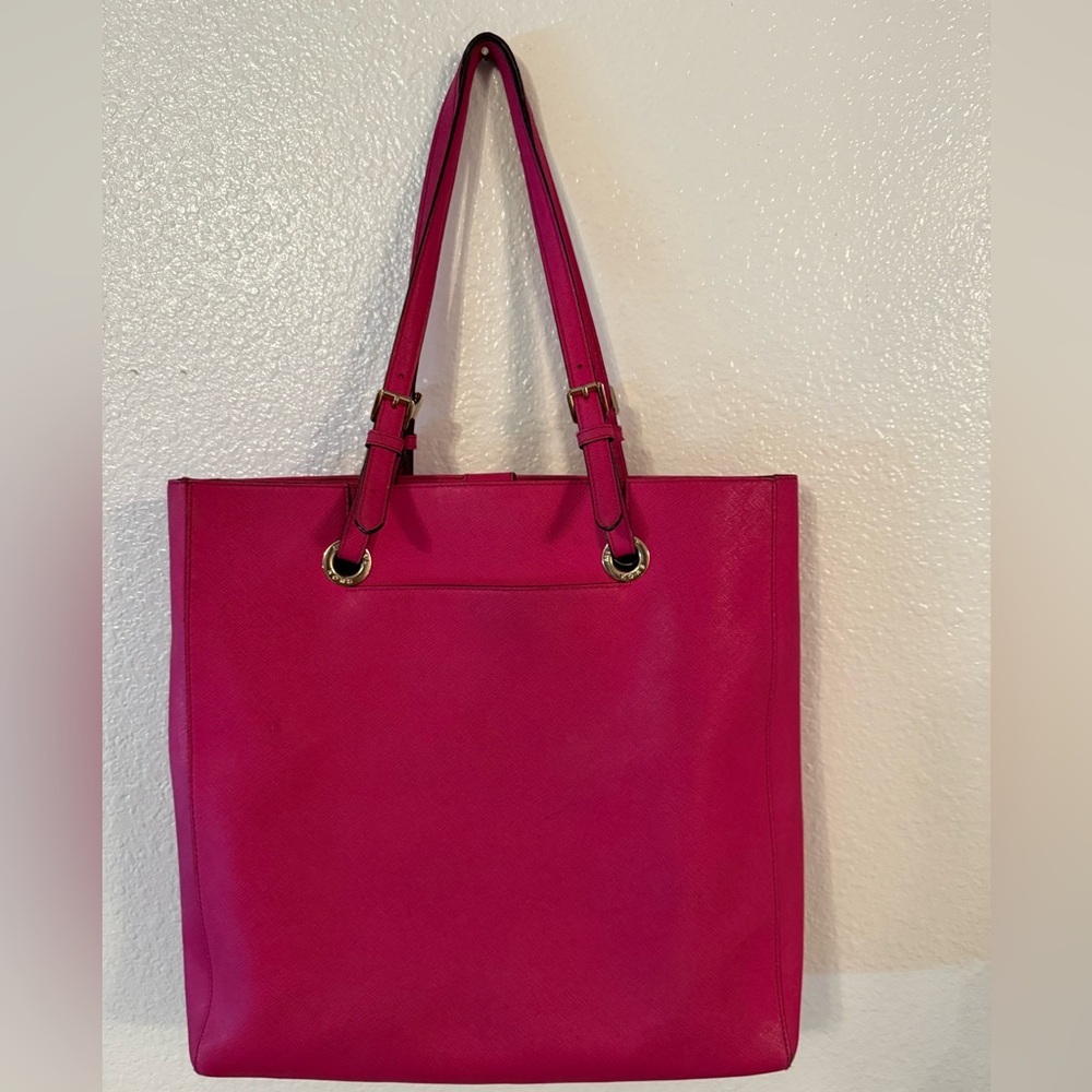 Michael Kors Fuchsia and Beige Tote - Picture 2 of 4
